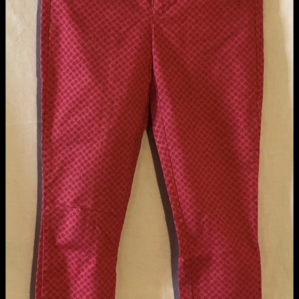Gap Womens Sz 6 Ultra Skinny Stretch Soft Hot Pink Polka Dot Pants Stretch